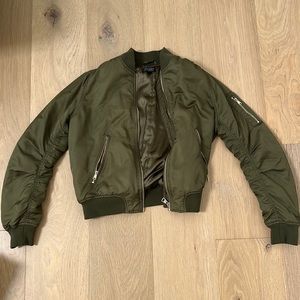Topshop green bomber jacket US 6